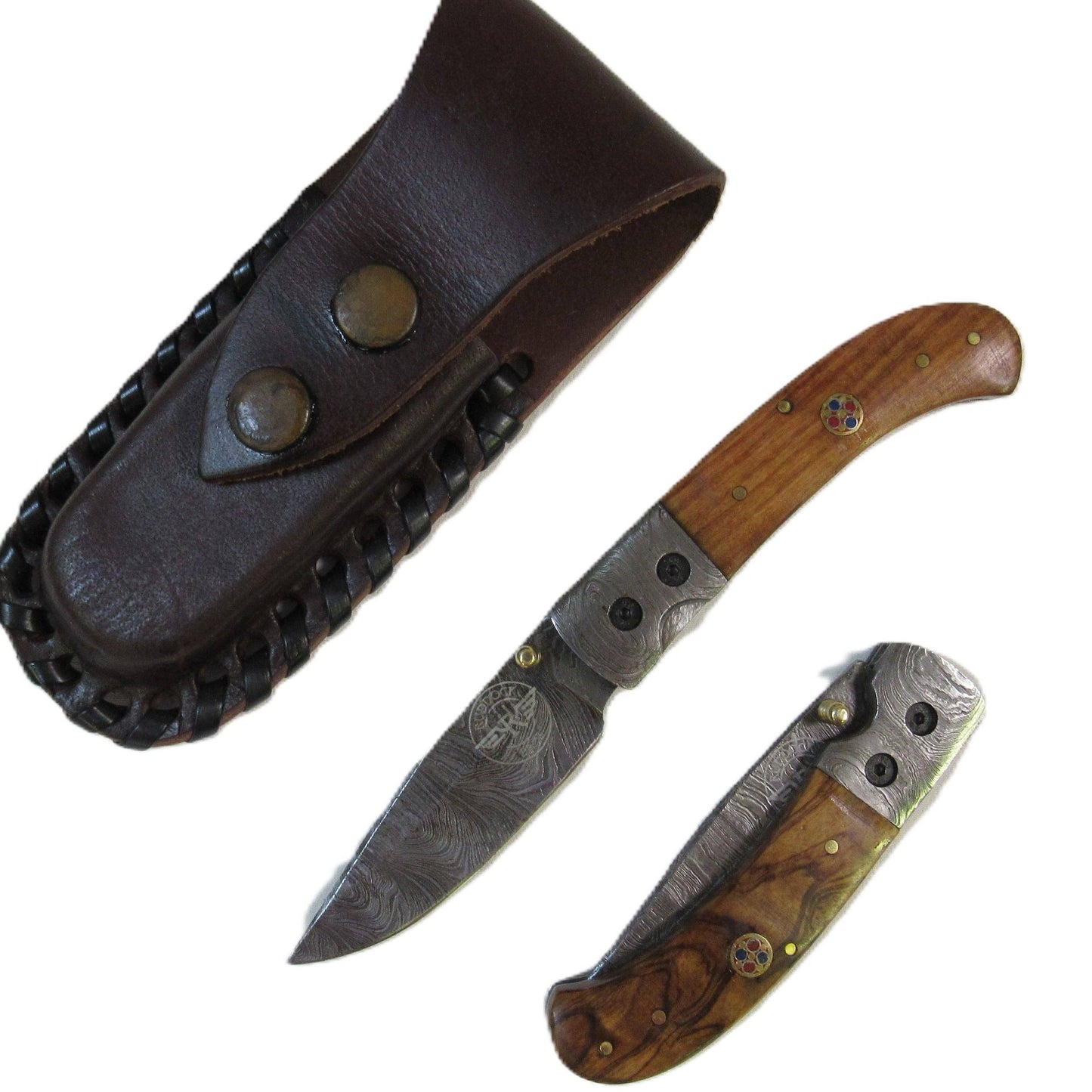 Kentucky Slugger Folding Knife - Damascus Steel