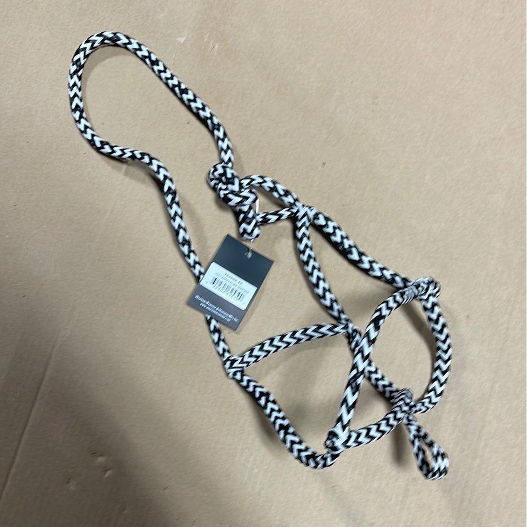 Country Legend Poly Rope Halter - Yearling, Black & White 293002-60