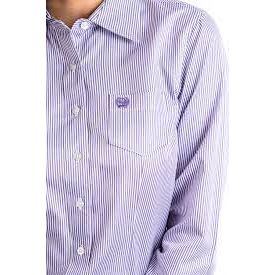 Cinch Ladies L/S Purple Pin Striped Shirt - MSW9164087
