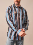 Kimes Retro Stripes Button Up Shirts