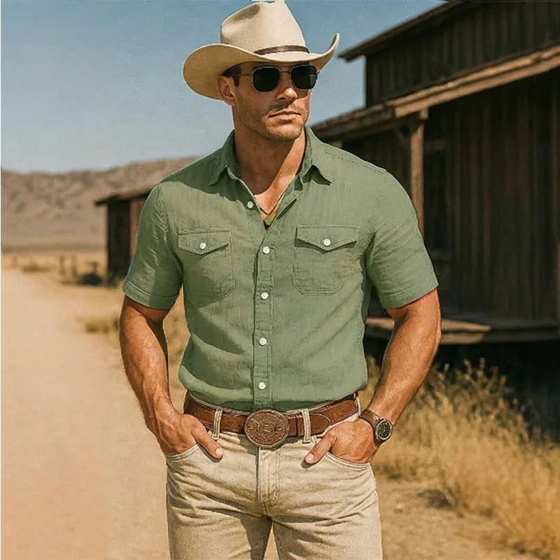 Mens Short Sleeve Snap Shirts