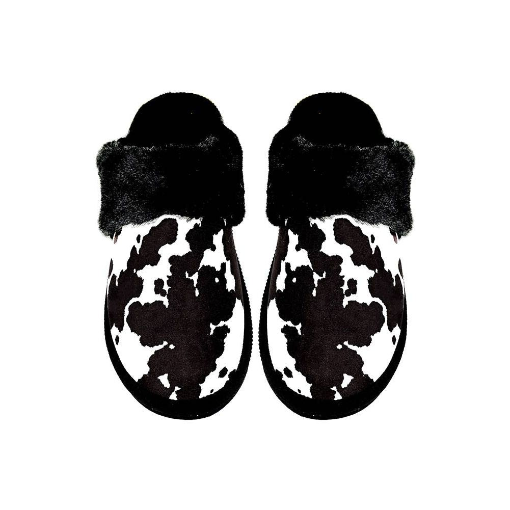 C.C Cow Faux Fur Cuff Winter Slippers