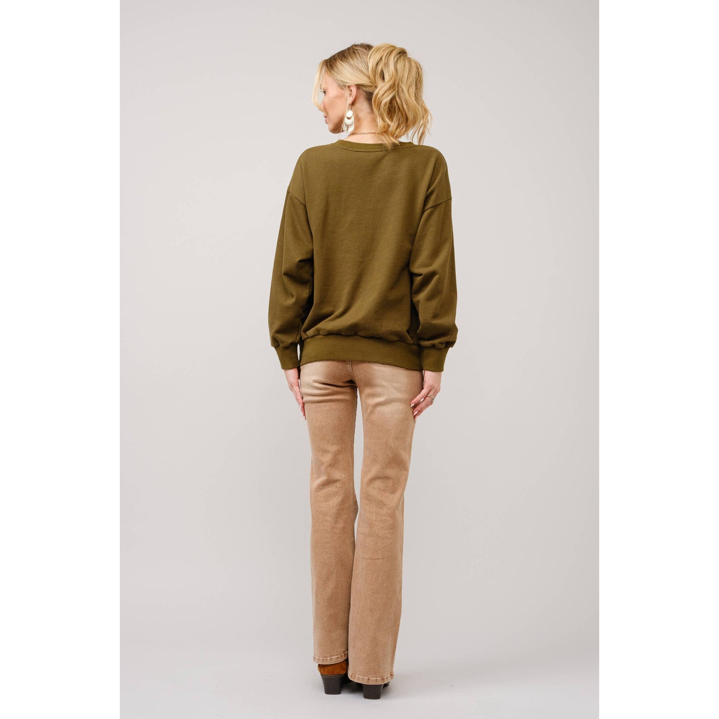 Embroidered Western Pullover Sweatshirt - 36327T