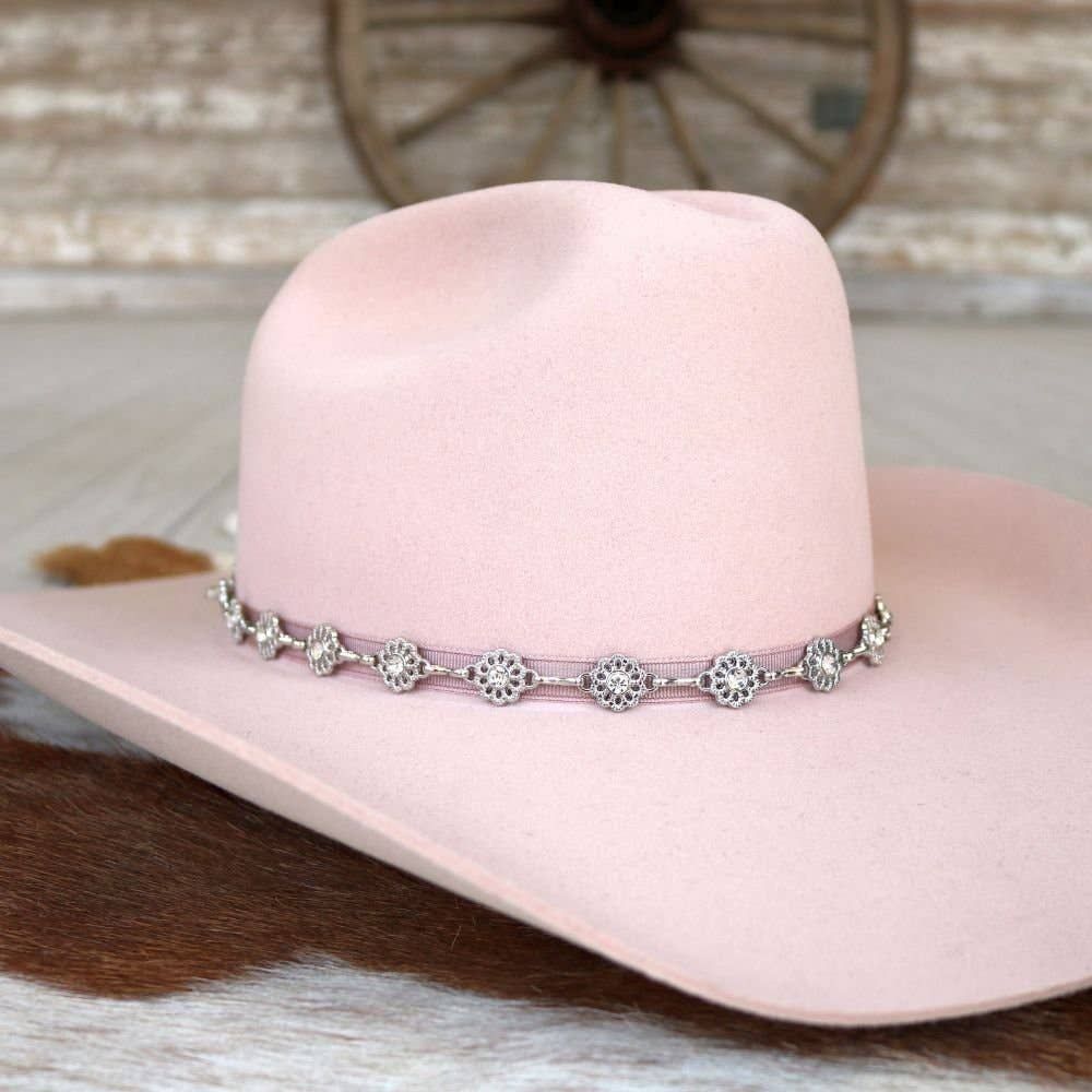 Willow Lane Hat Co. - Silver Dainty Wildflower Chain Hat Band