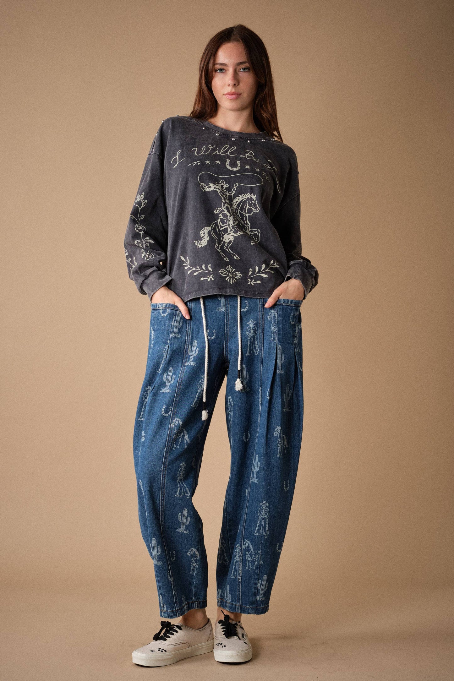 Blue B Western Studded Graphic Sweatshirt 53012T