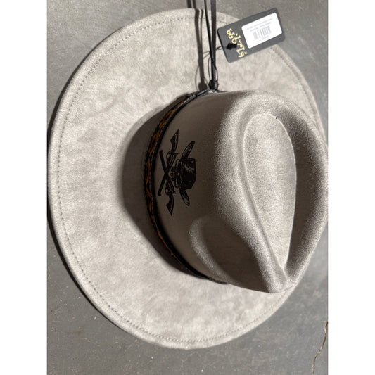 Wild Indigo - Western Burned Hat Cowboy Skull Cross Design