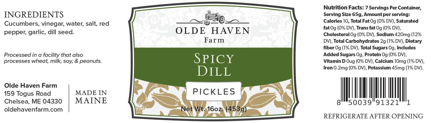 Spicy Dill Pickles 16oz