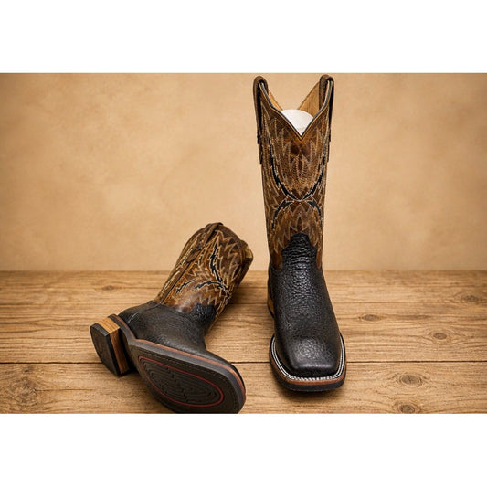 Corral Baby Bull Black Mens Square Toe Orix Upper CM8