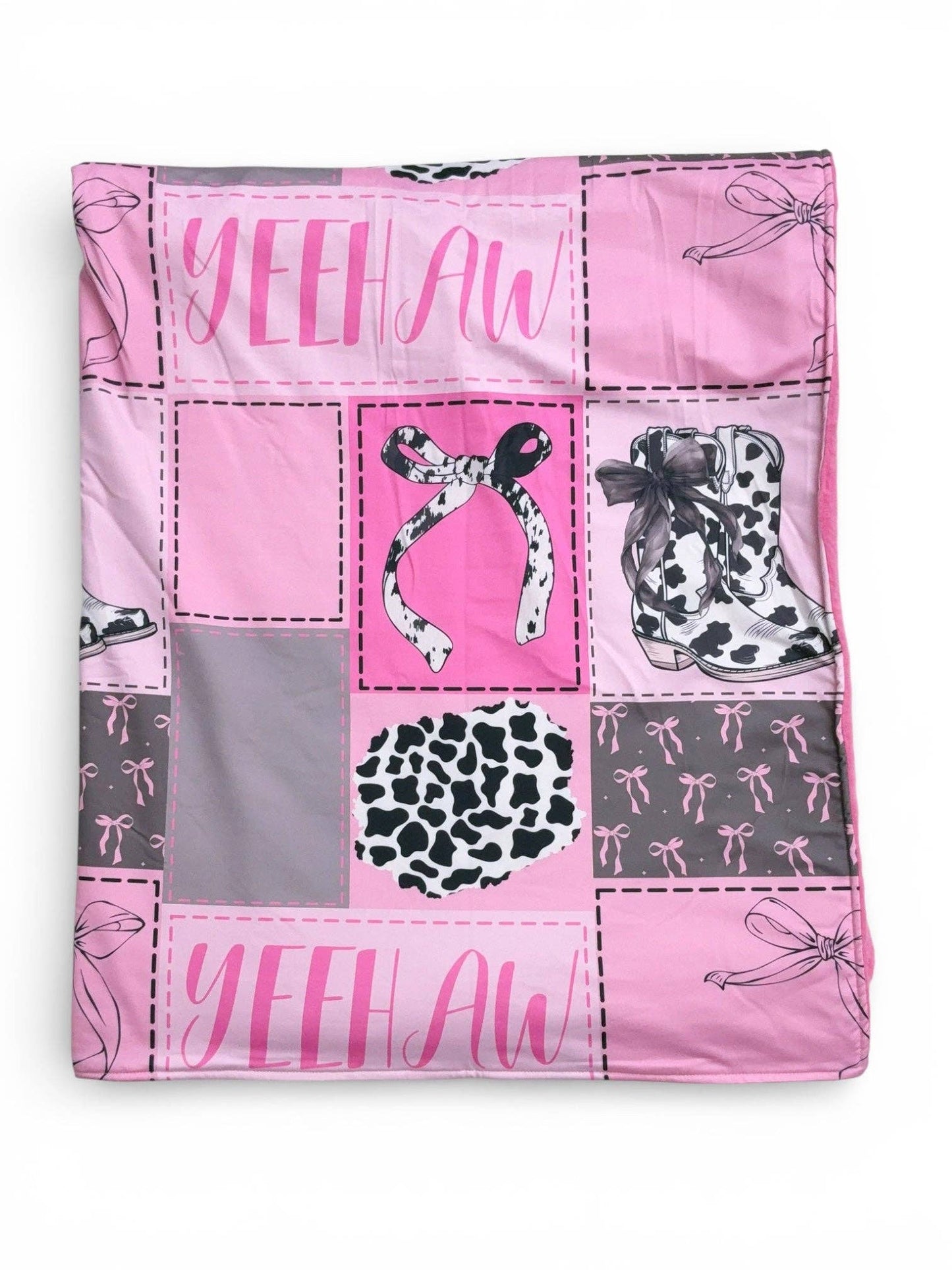 50" x 60" Yeehaw, coquette /western printed throw blanket. BL111305
