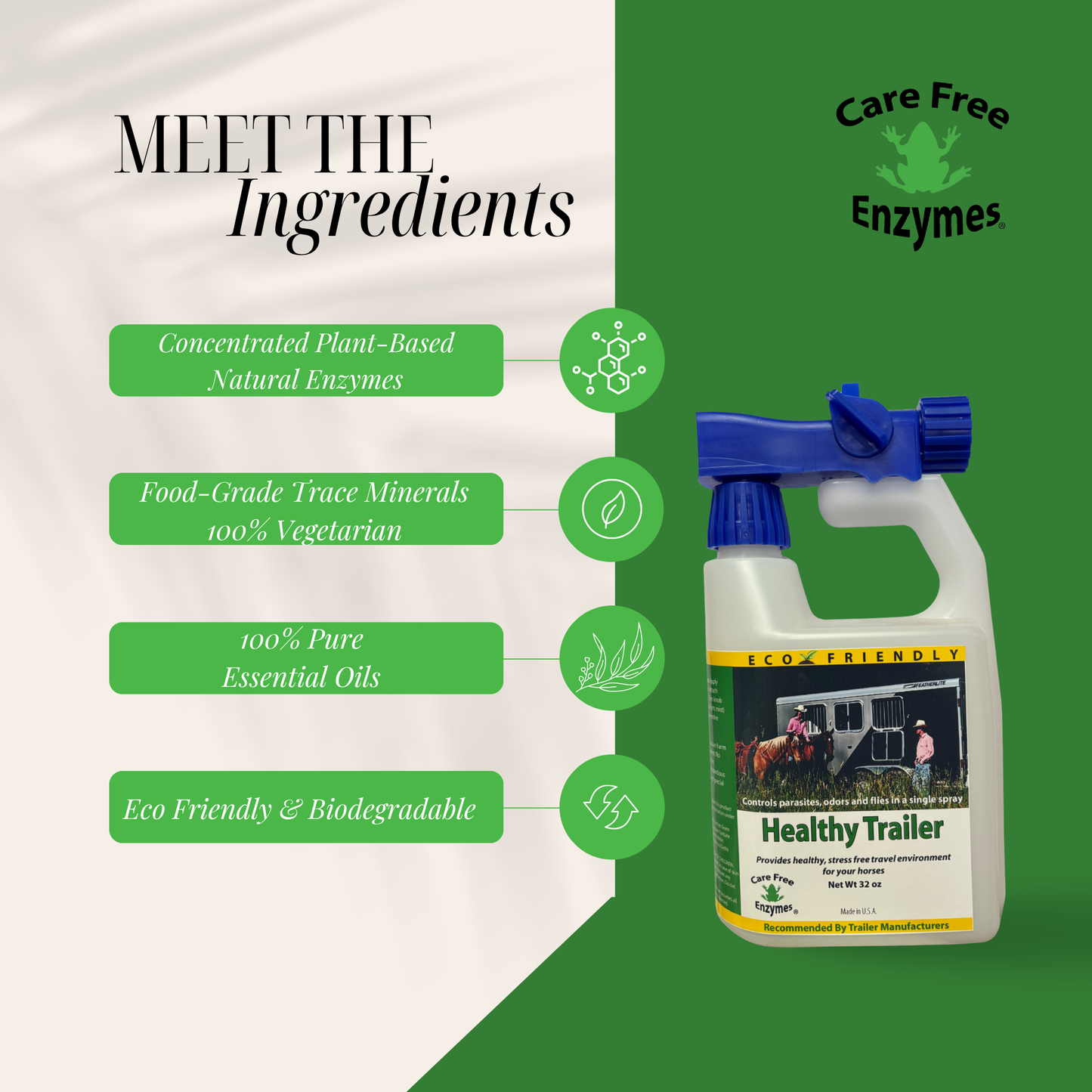 Horse & Livestock Trailer Cleaner & Deodorizer | Healthy Trailer | 32 oz & 33.9 oz