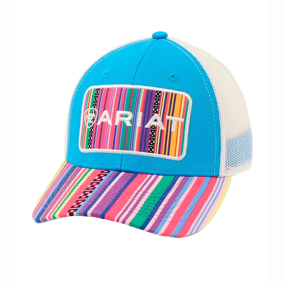 Ariat - Multicolour Stripe & Light Blue With Ariat Multicolour Stripe Patch Snap Back Ladies Ball Cap A300017797