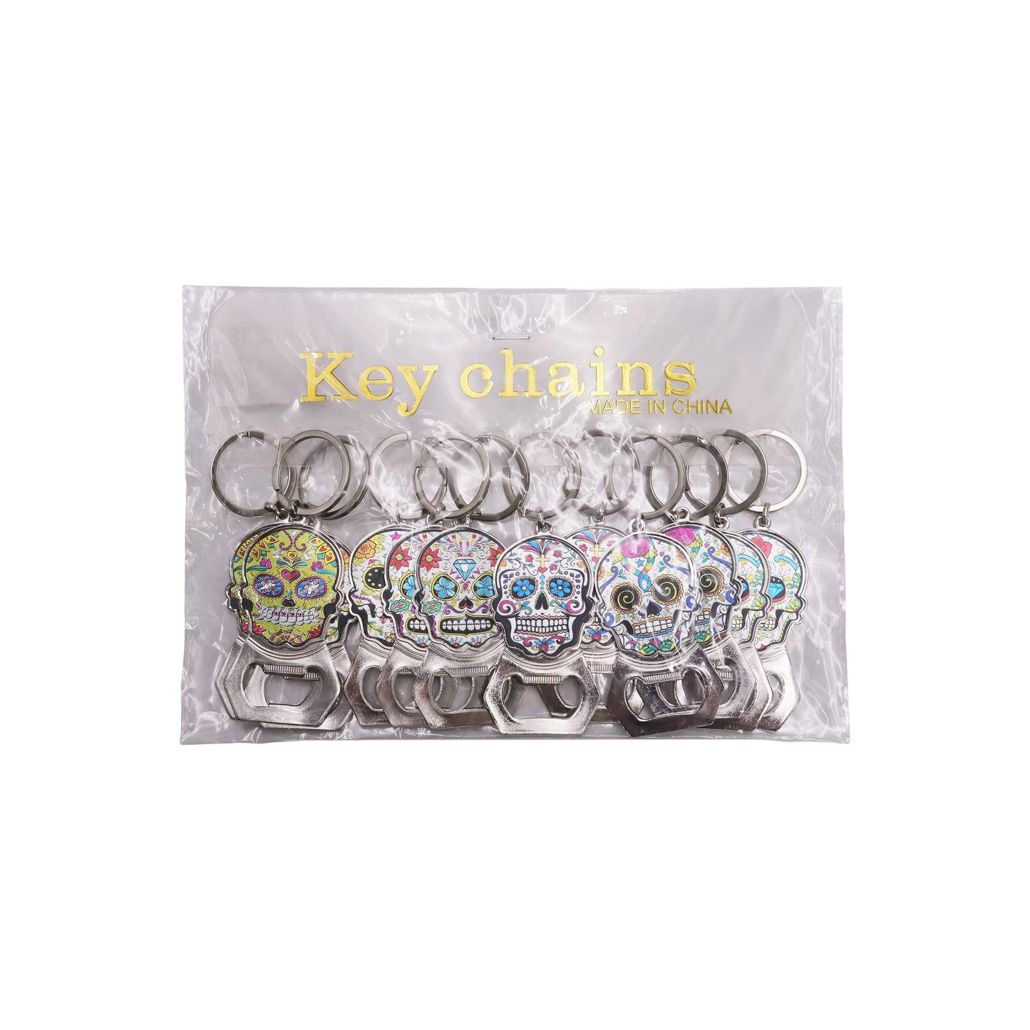 Sugar Skull Enamel Bottle Opener Key Chain