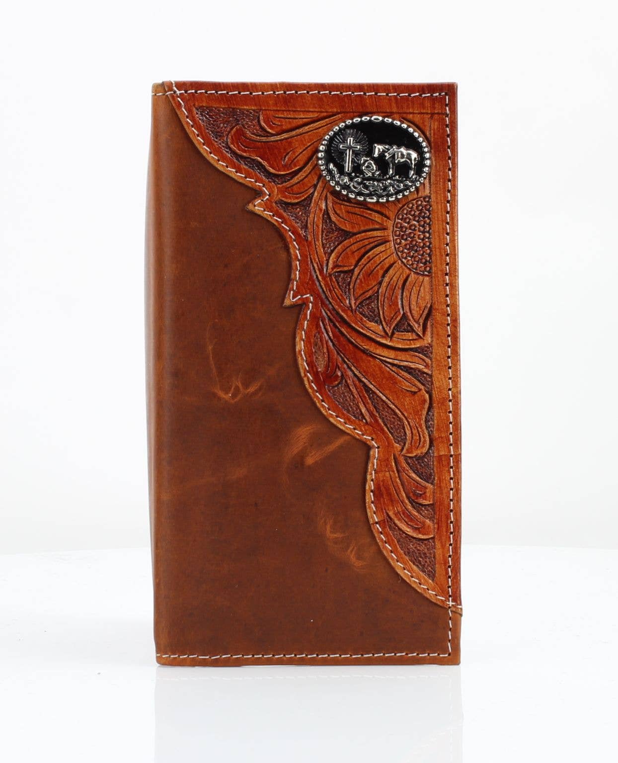 Oil Pull Up Tooled Side Kneeling Cowboy Wallet ABW027 KLCW