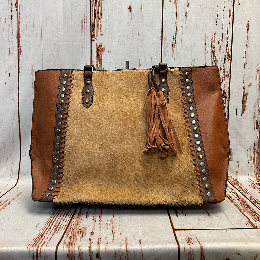 Tony Lama - Brown Leather & Hide Handbag 2131731