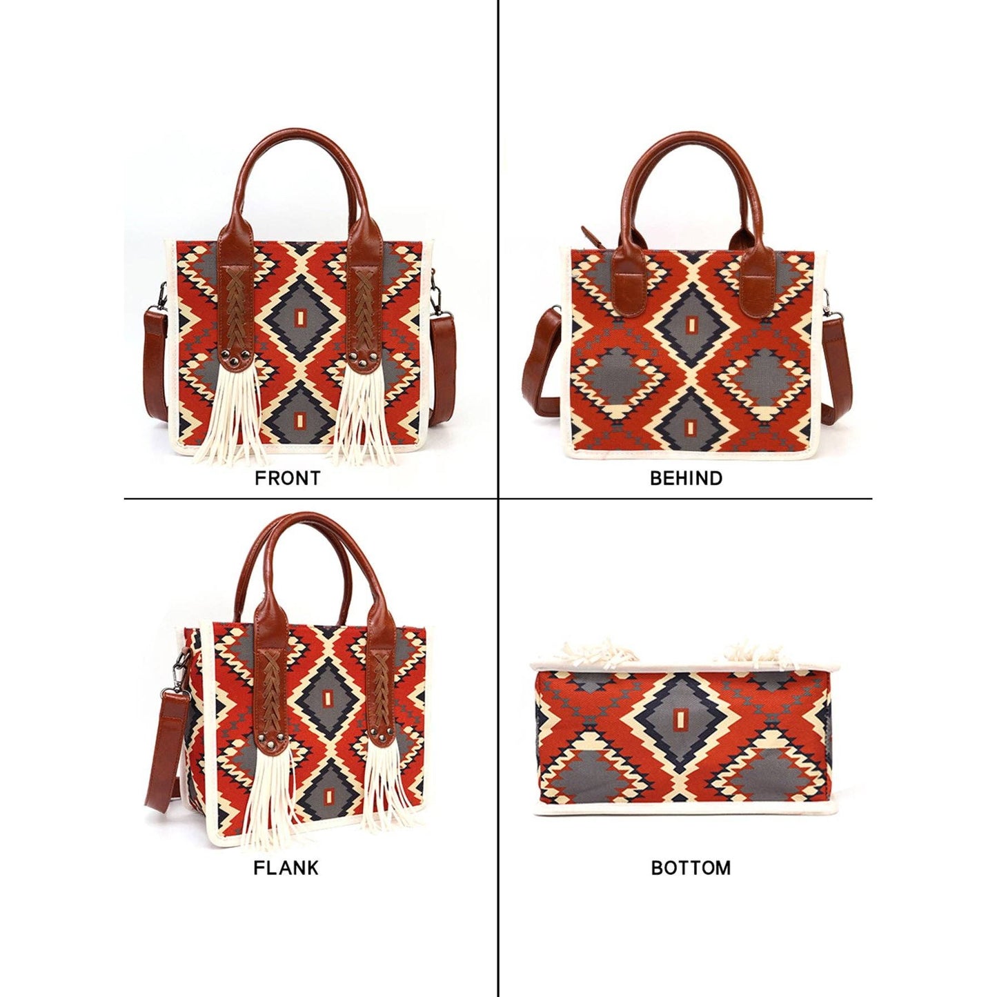 Fringe Aztec Western Tote Bag