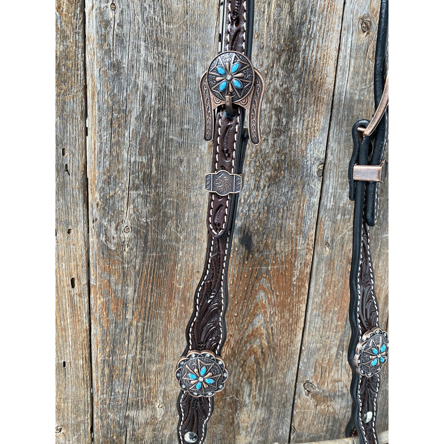 Rodeo Drive - Dark Oil One Ear Headstall & Breastcollar Set #OEBC416
