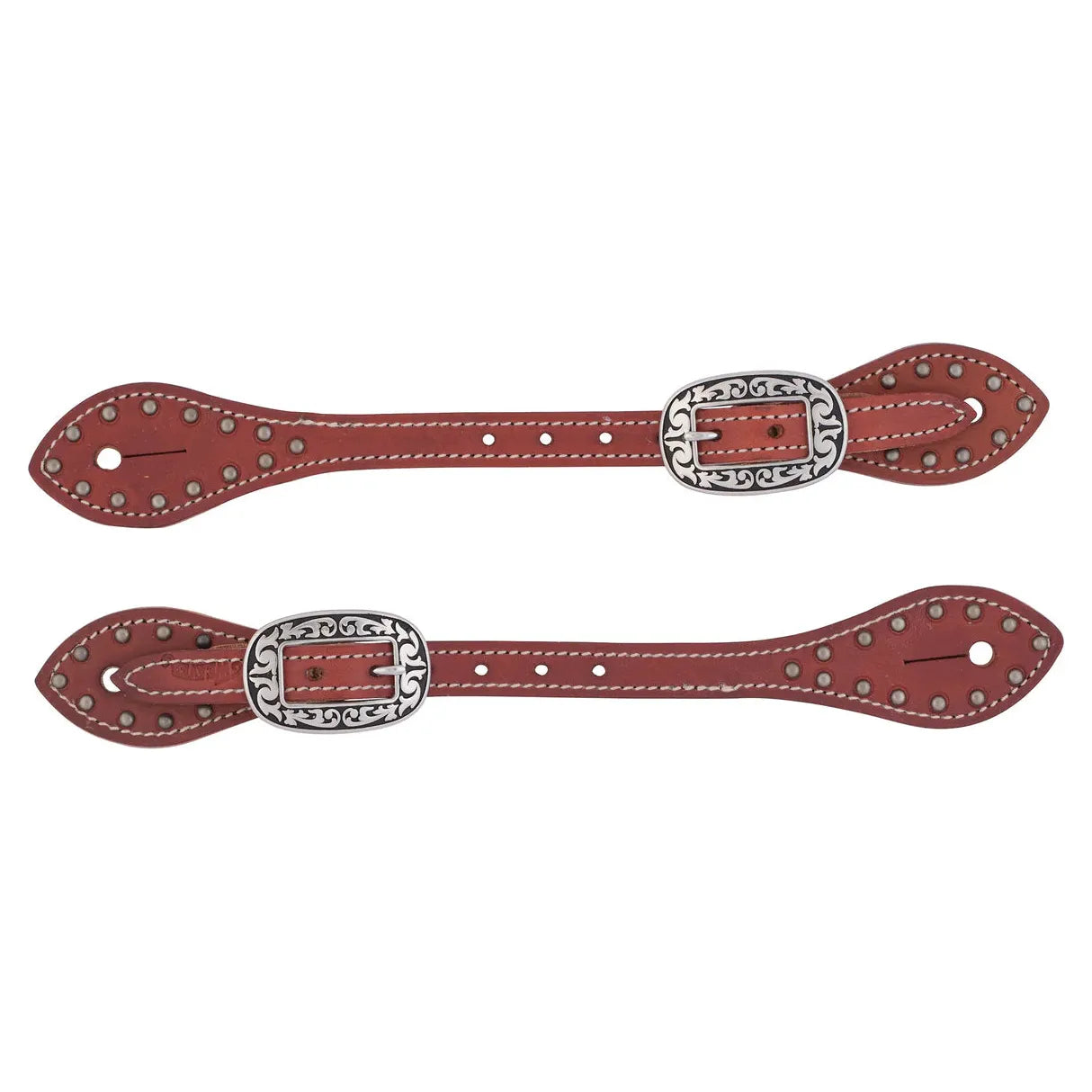 MENS FLARED BUTTERED HARNESS LEATHER SPUR STRAPS