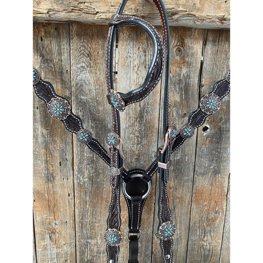 Rodeo Drive - Dark Oil One Ear Headstall & Breastcollar Set #OEBC416