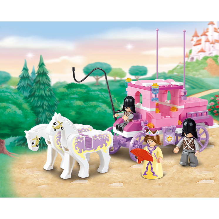 Texas Toy Distribution - Girl's Dream Royal Carriage Building Brick Kit (137 Pcs)