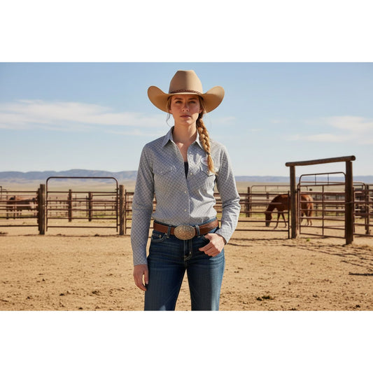 Roper Ladies grey Snap Shirt, 3-50-225-2104
