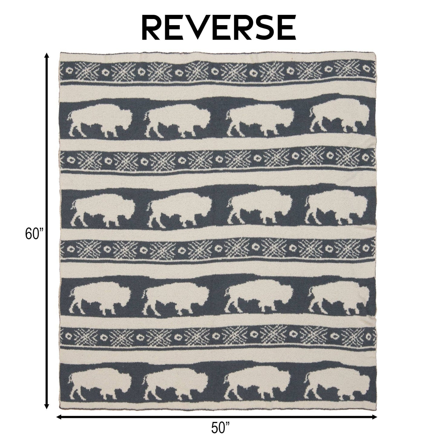 Wrangler Buffalo Slate Stretchy Throw Blanket