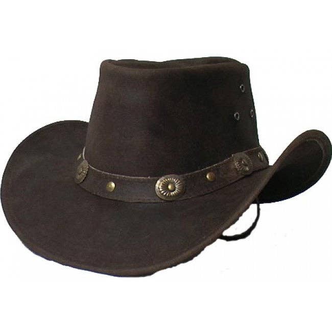 Genuine Leather Western Cowboy Hat Brown #2695