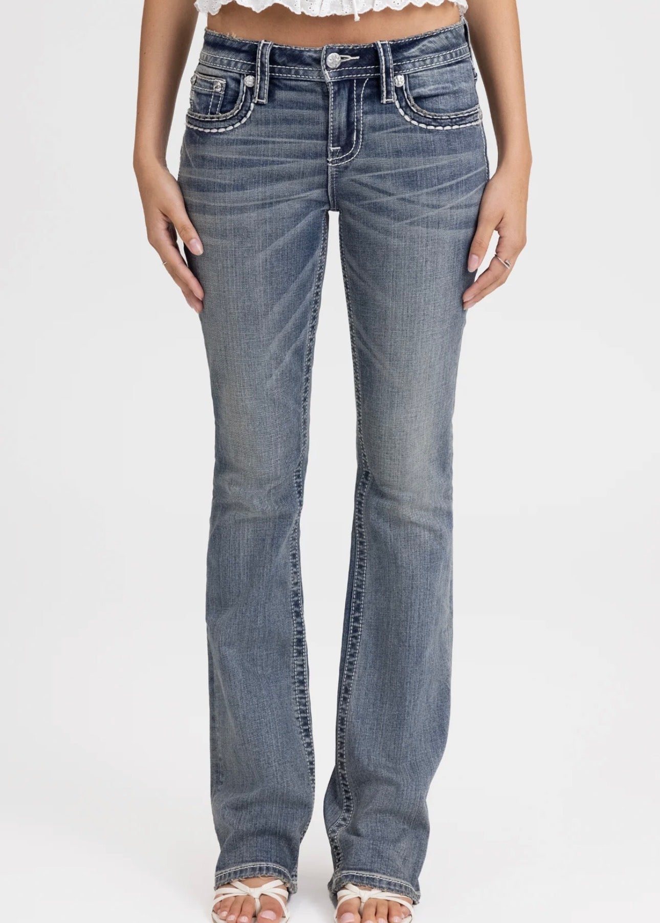 Miss Me Mid Rise Boot Sloane Stitched Jeans Ladies M5014B432L