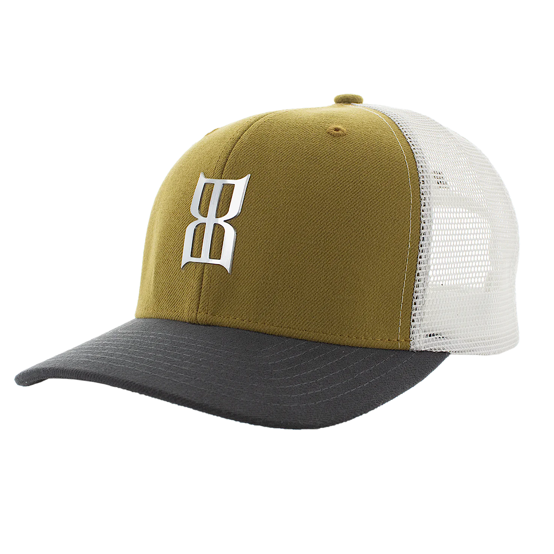 Bex - Klafkyn Gold Brown & White Snap Back Men’s Ball Cap BEX-OGW