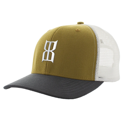 Bex - Klafkyn Gold Brown & White Snap Back Men’s Ball Cap BEX-OGW