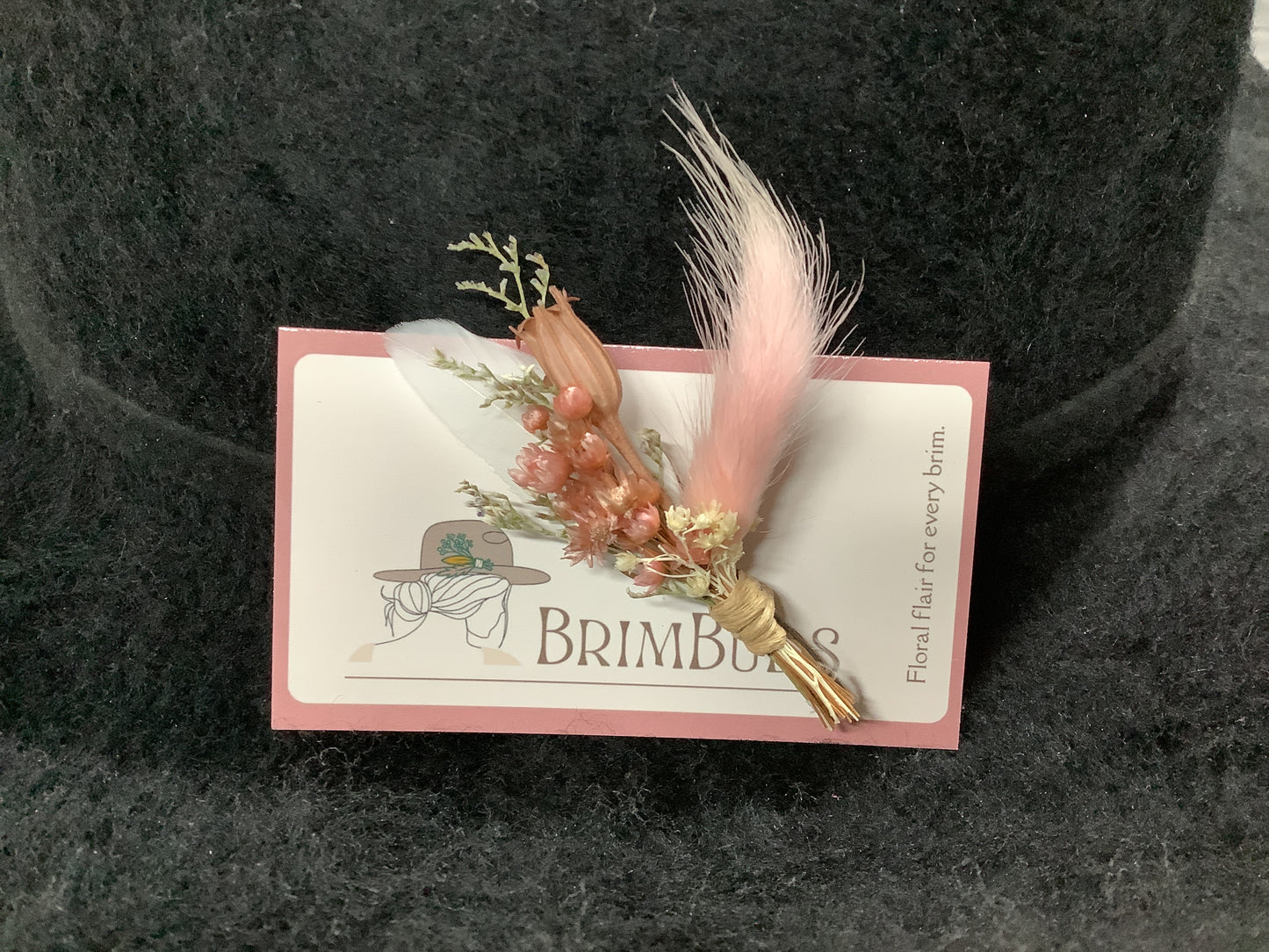 BrimBuds, Western Hat Pin,  BittyBud pink Pastels