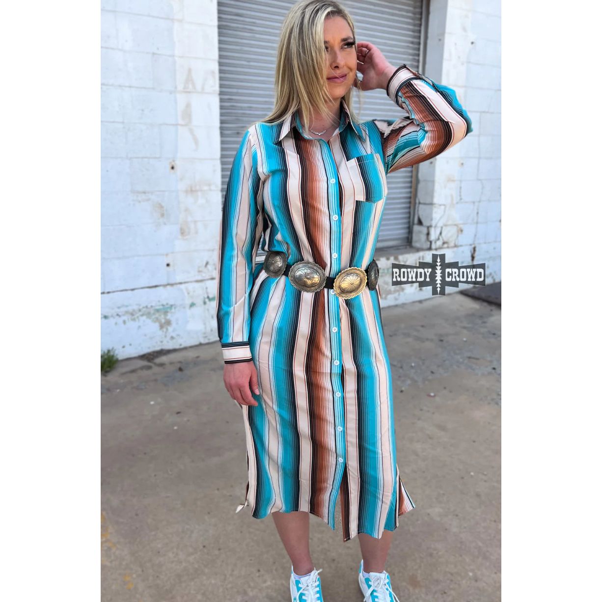 Rowdy Crowd Sunset Serape Dress