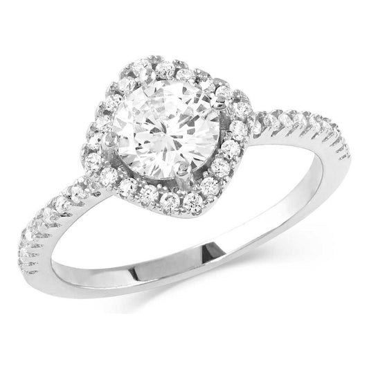 Squarely Perfect Haloed Ring