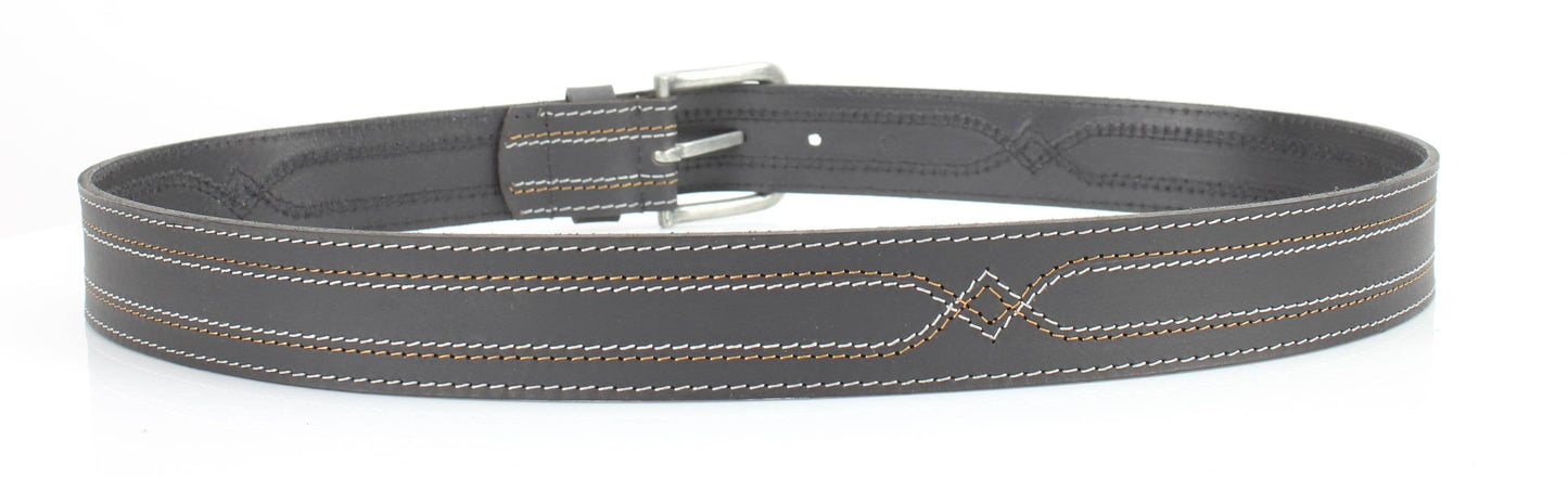 Two Tone Contrast Stitch Minimalist Style Belt ABB WST 1003