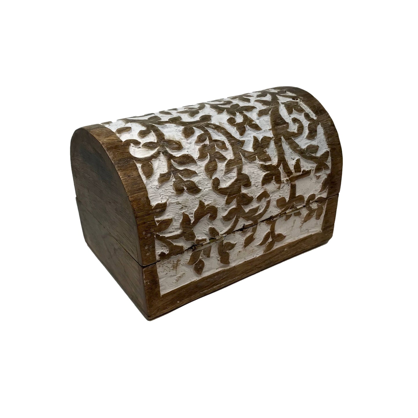 Hand-Carved Wood "Tree of Life"Hinged Box Chest Holiday