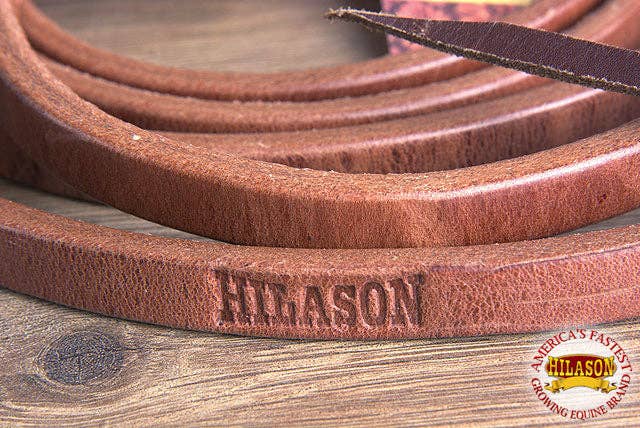 1/2 in X 8 Ft Hilason Leather Flat Horse Roping Reins W/ Snap