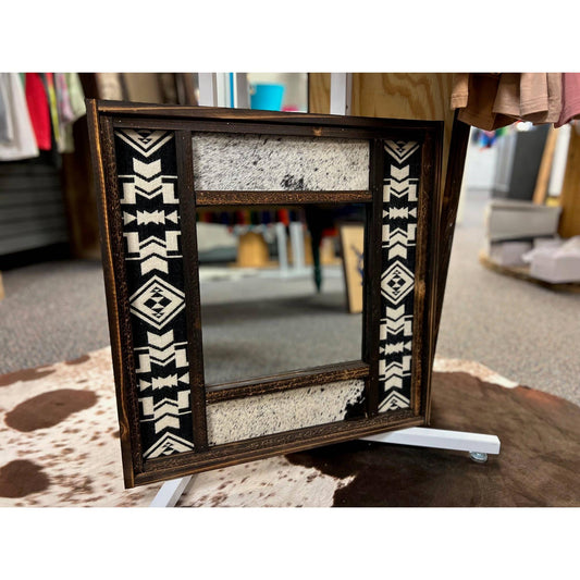 Aztec and Cowhide Accent Mirror