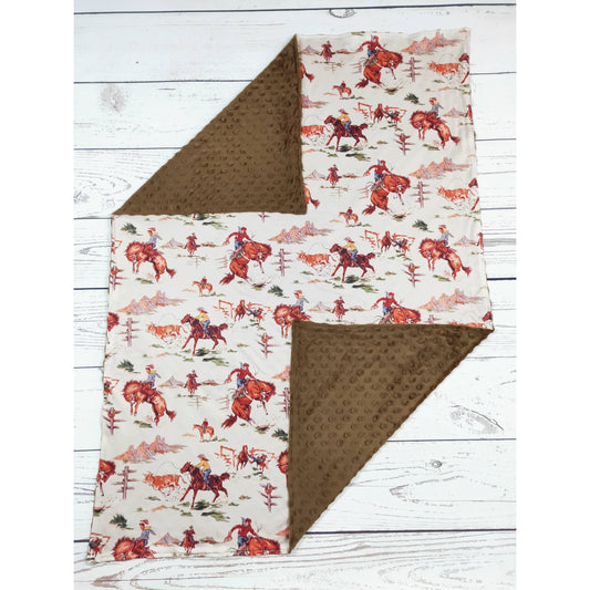 sassy kids palace - Baby Brown Minky Rodeo Western Blankets