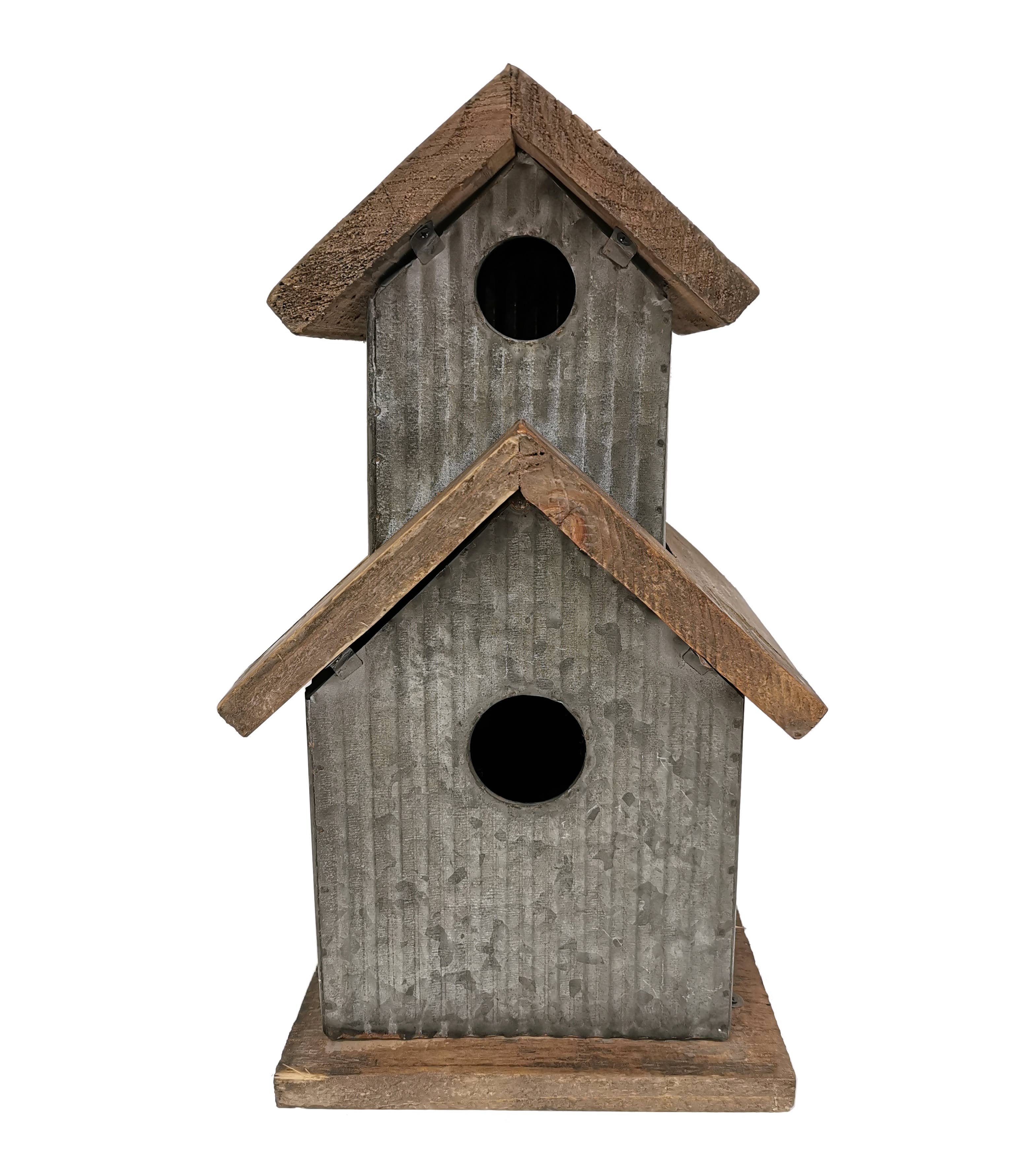 Reclaimed Wood and Metal Bird House
