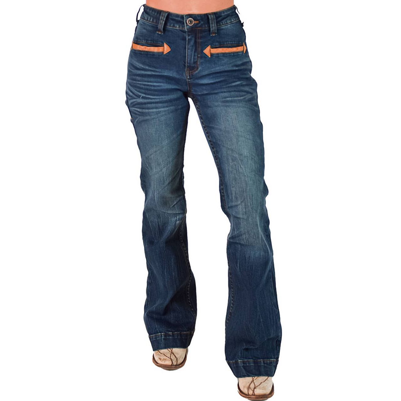 ~Cowgirl Tough Trouser Jeans - Western Bootstitch