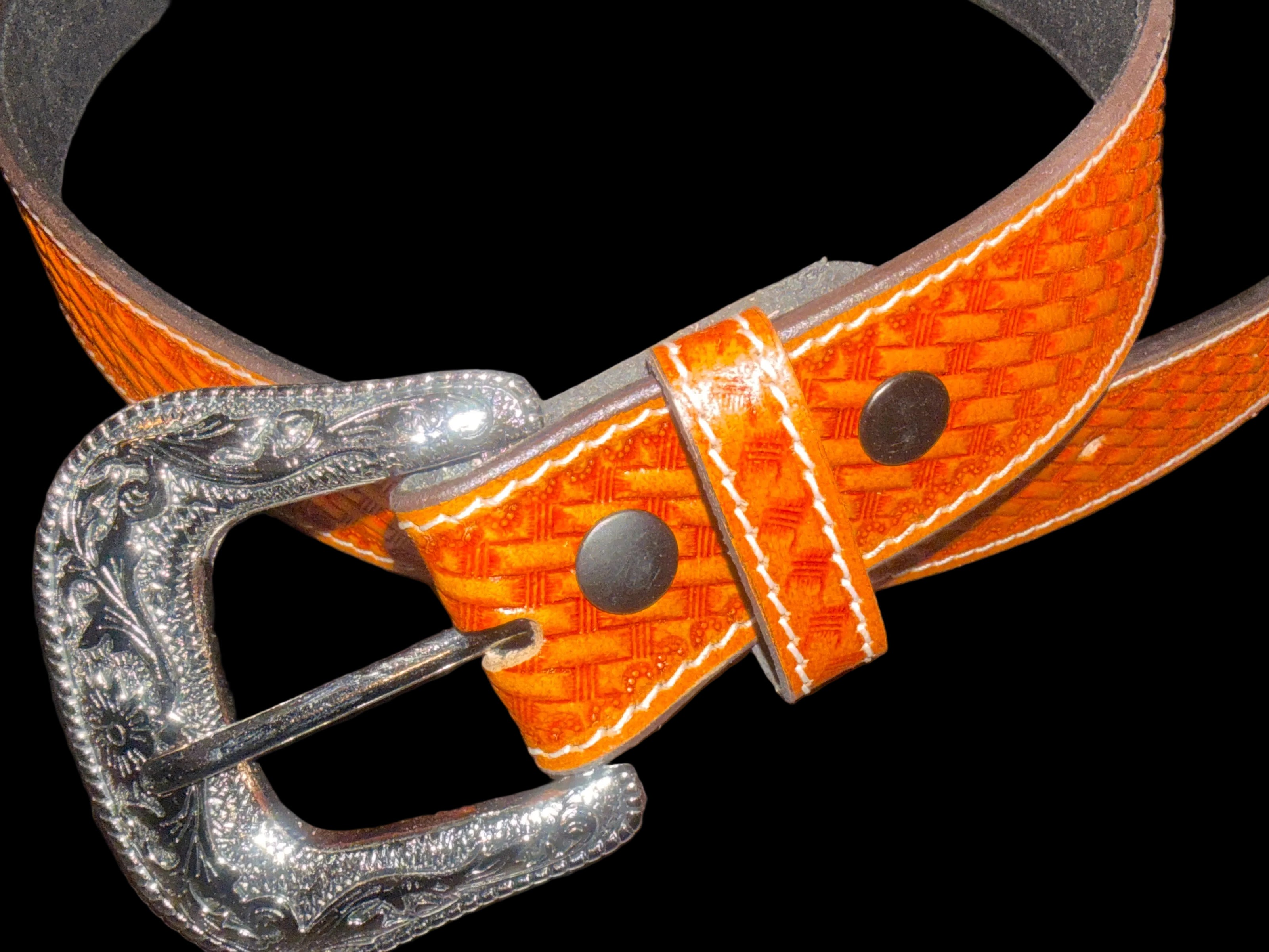 Ok Corral Men’s Basket Weave Leather Belt R28
