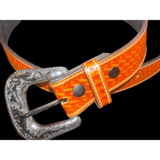 Ok Corral Men’s Basket Weave Leather Belt R28