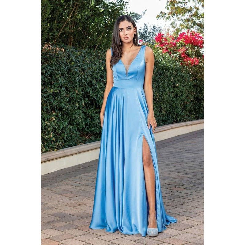 High Slit and Pleated Skirt Prom Dress