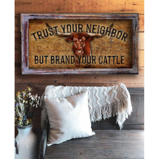 TroubleMaker Trading Company - Brand Your Cattle - 18" x 36" Large Rectangle Artwork