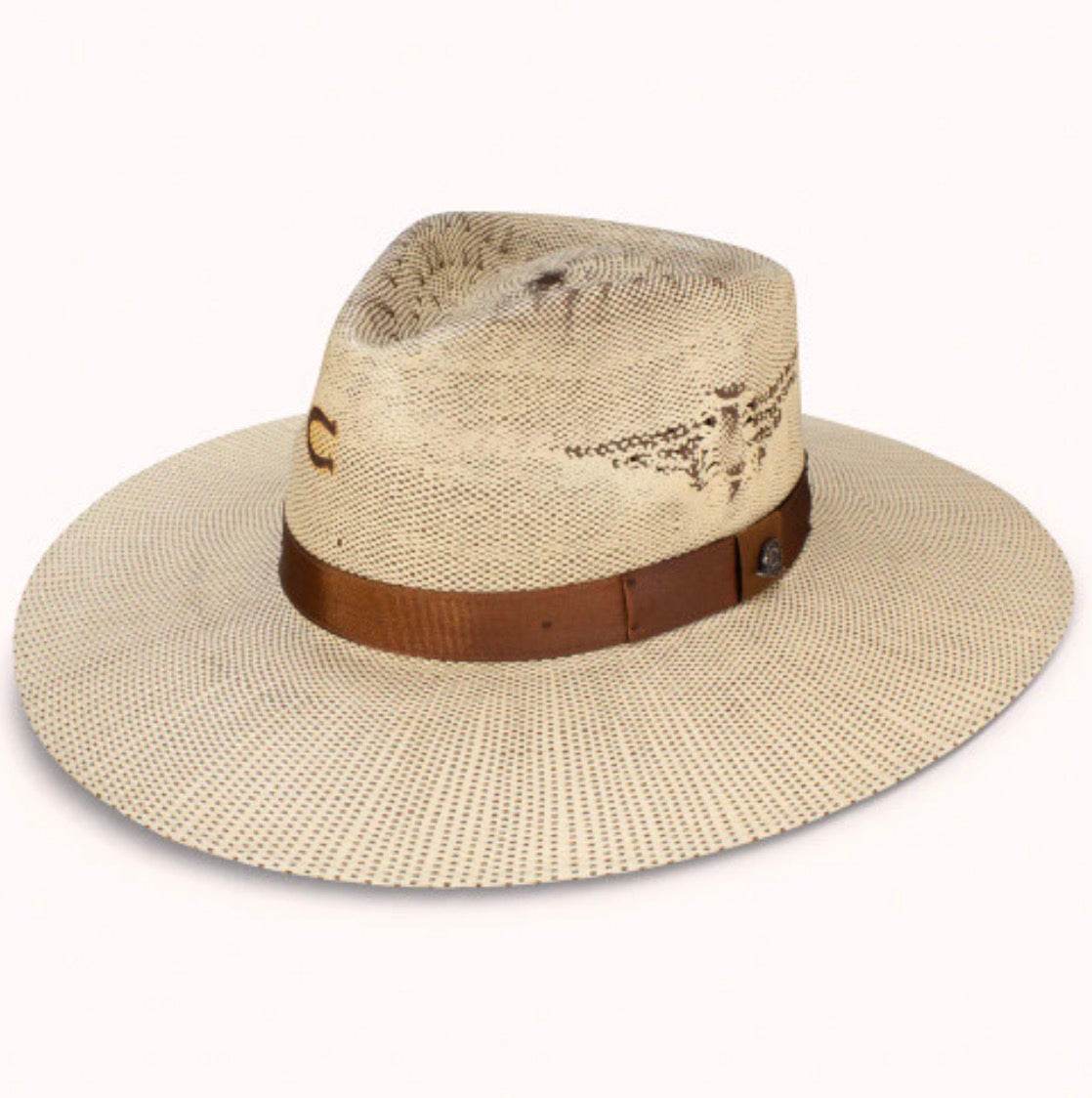 Charlie 1 Horse Mexico Shore Tan/Brown Bangora Straw Hat CSMXSH-3436