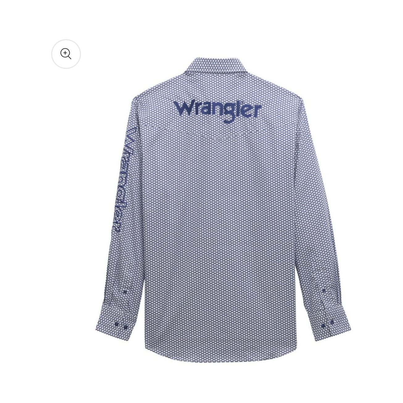 WRANGLER MENS BLUE LOGO PRINT LONG SLEEVE SHIRTS 112355382