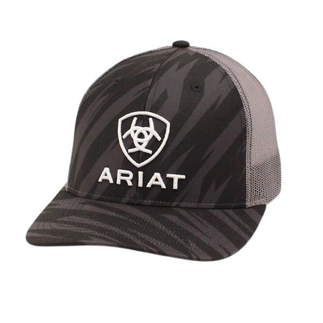 Ariat - Black & Grey Zig Zag Pattern With Ariat Embroidered Logo Snap Back Men’s Ball Cap A300016901