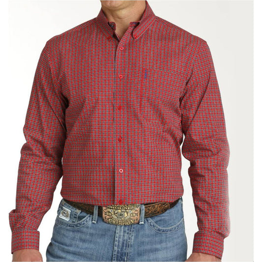 CINCH MEN'S GEO MODERN FIT SHIRT RED