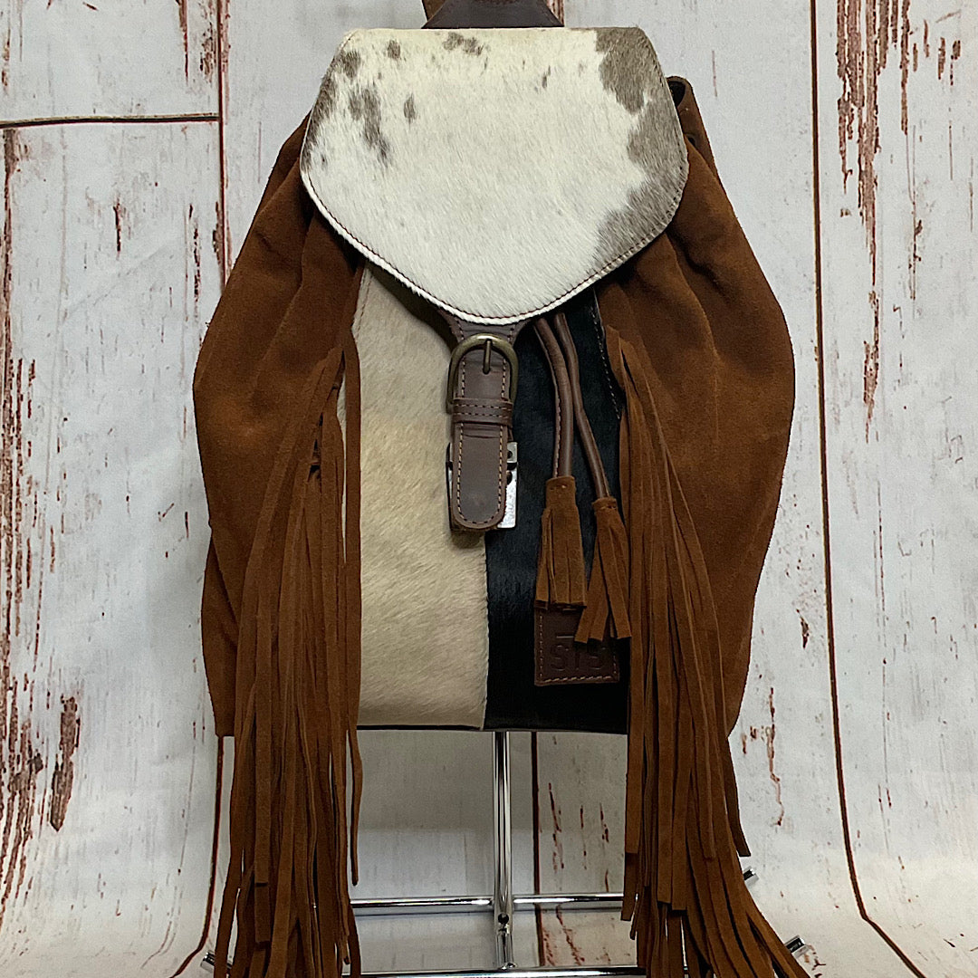 STS Ranchwear-  Sheridan Suede with White & Brown Hide Backpack