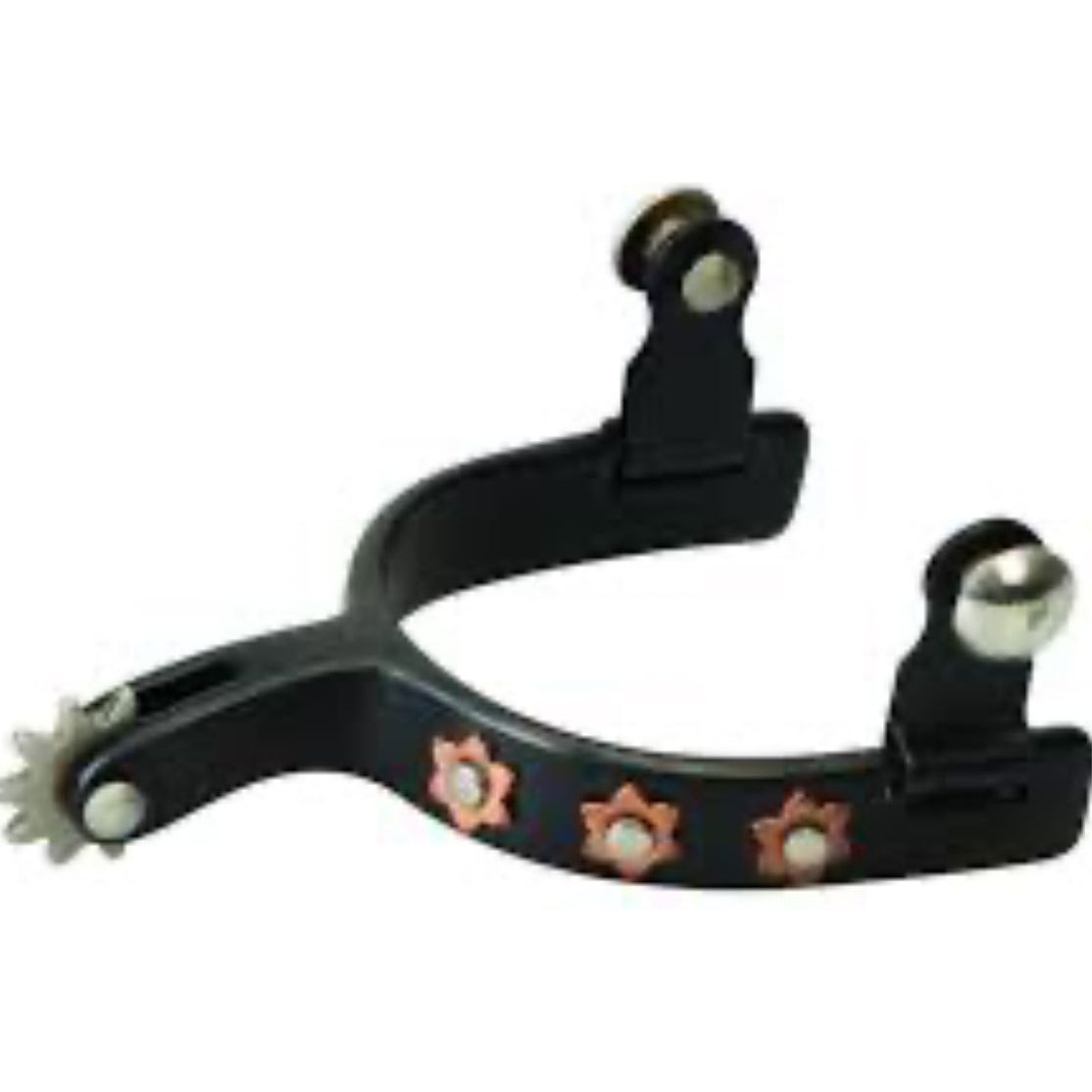 Weaver Youth Flower Spot Rowel Spurs Black