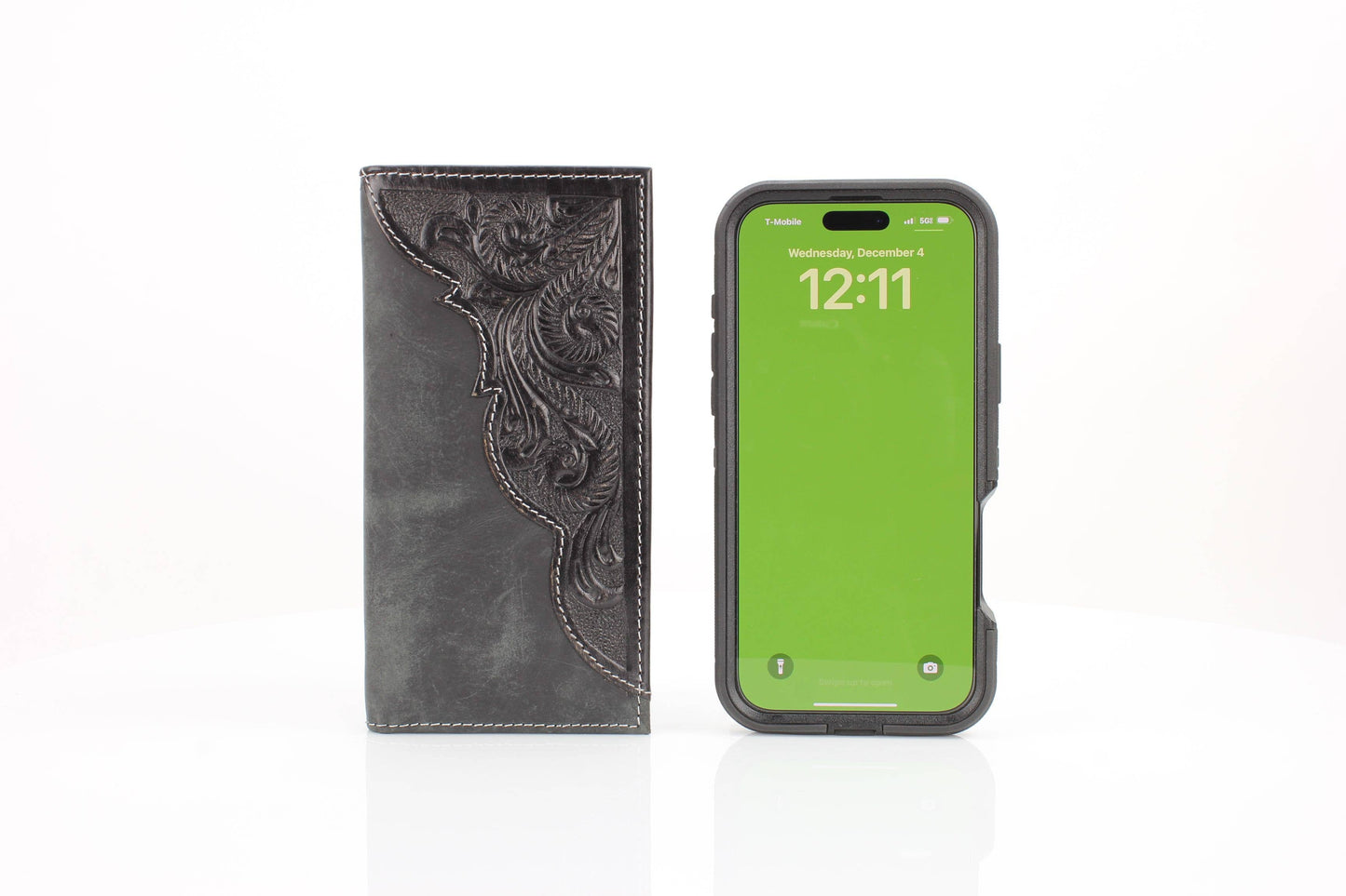 Oil Pull Up Tooled Leather Accent Rodeo Wallet ABW027
